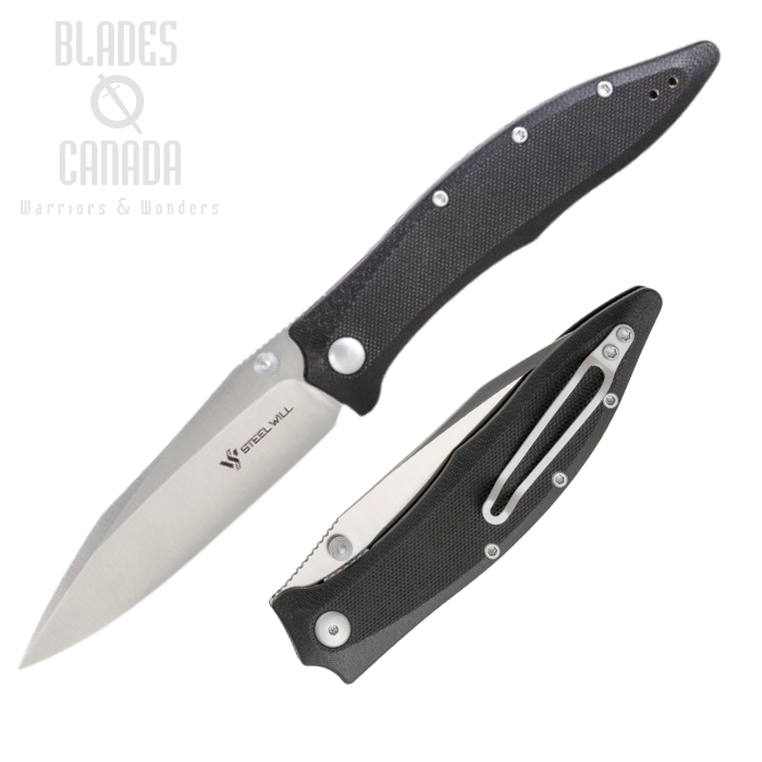 Steel Will Gienah Folding Knife, D2 Satin, G10 Black, F53-01